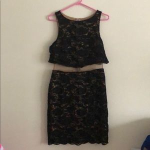 Sexy , elegant black / nude dress